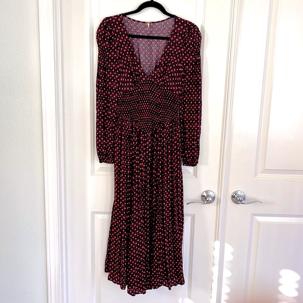 Free People Smocked Waist Boho Dress Size XS - Picture 3 of 10